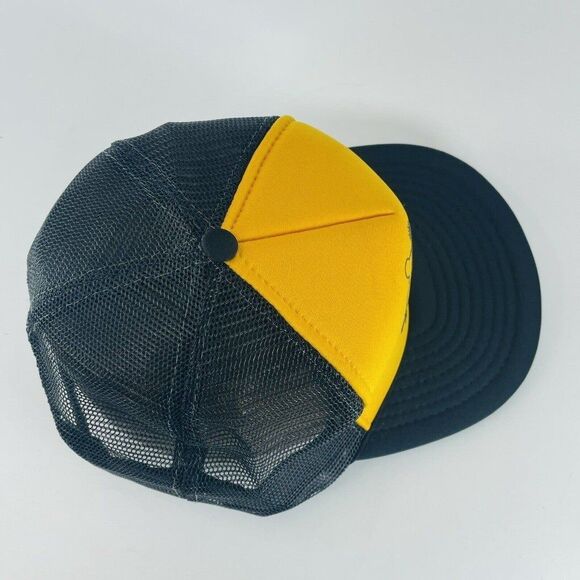 Sapp Bros Truck Stop Black Yellow Mesh Snapback Trucker Hat Cap VTG - Picture 6 of 10